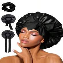 1pc Luxurious Satin Silky Bonnet With Adjustable Tie - Lightweight Hair Protection Cap For All-Night Comfort, Hair Care, And Shower - Ideal For Women | SHEIN