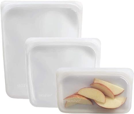 Stasher Reusable Silicone Food Bag, Sandwich Bag, Snack Bag and 1/2 Gallon Bag, Sous Vide Bag, St... | Amazon (US)