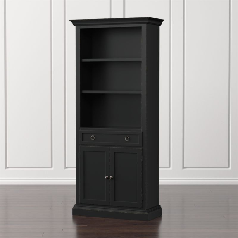 Cameo Bruno Black Storage Bookcase | Crate & Barrel | Crate & Barrel