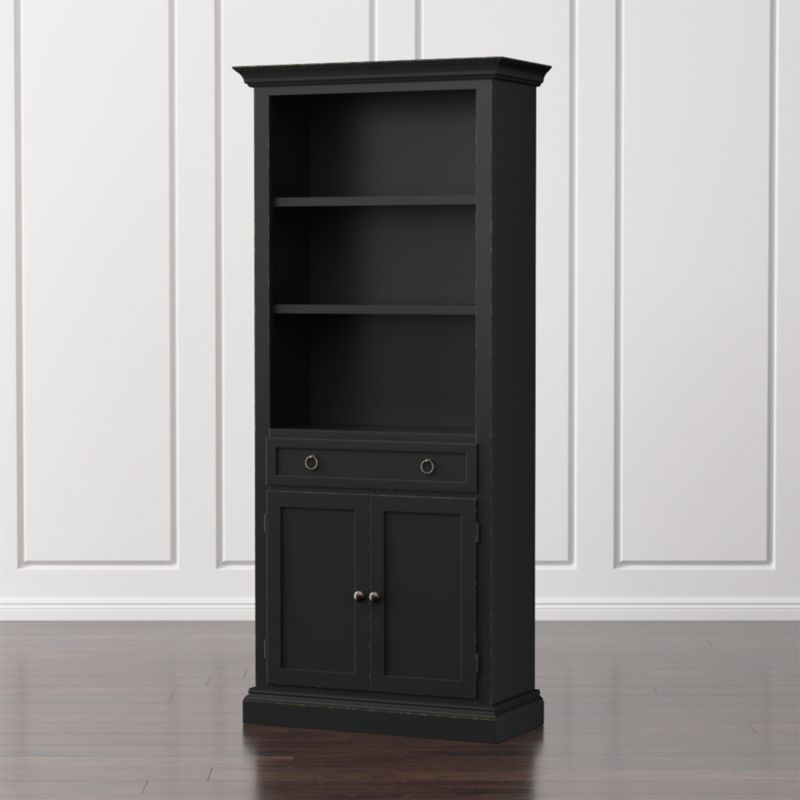 Cameo Bruno Black Storage Bookcase | Crate & Barrel | Crate & Barrel