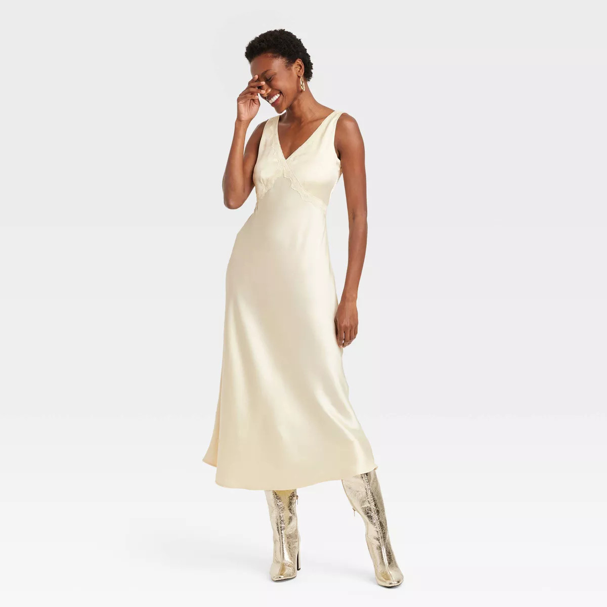 Women's Midi Lace Trim Dress - A New Day™ | Target