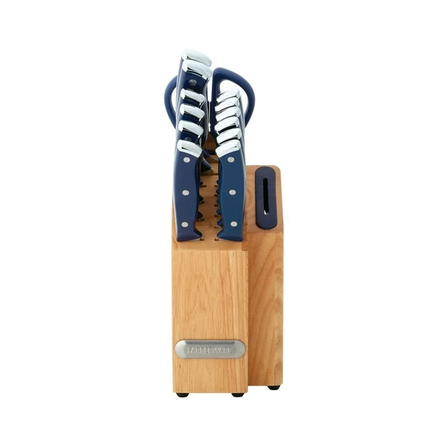 Farberware EdgeKeeper 14-Piece Stainless Steel Triple Riveted Slim Knife Set, Block Built-in Shar... | Walmart (US)