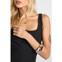 boohoo Women's Silver Chunky Clasp Bangle Bracelet | Metal/Silver | boohoo (US & Canada)