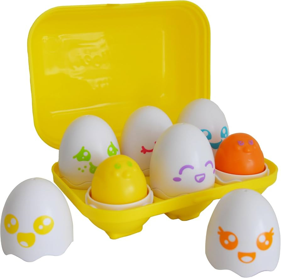 Toomies Hide and Squeak Eggs Baby Toy - Baby Box of Big Eggs with 3 Squeak Chicks & 3 Rattle Chic... | Amazon (UK)