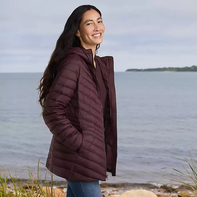 Wanderweight Packable Down Long Jacket | Lands' End (US)