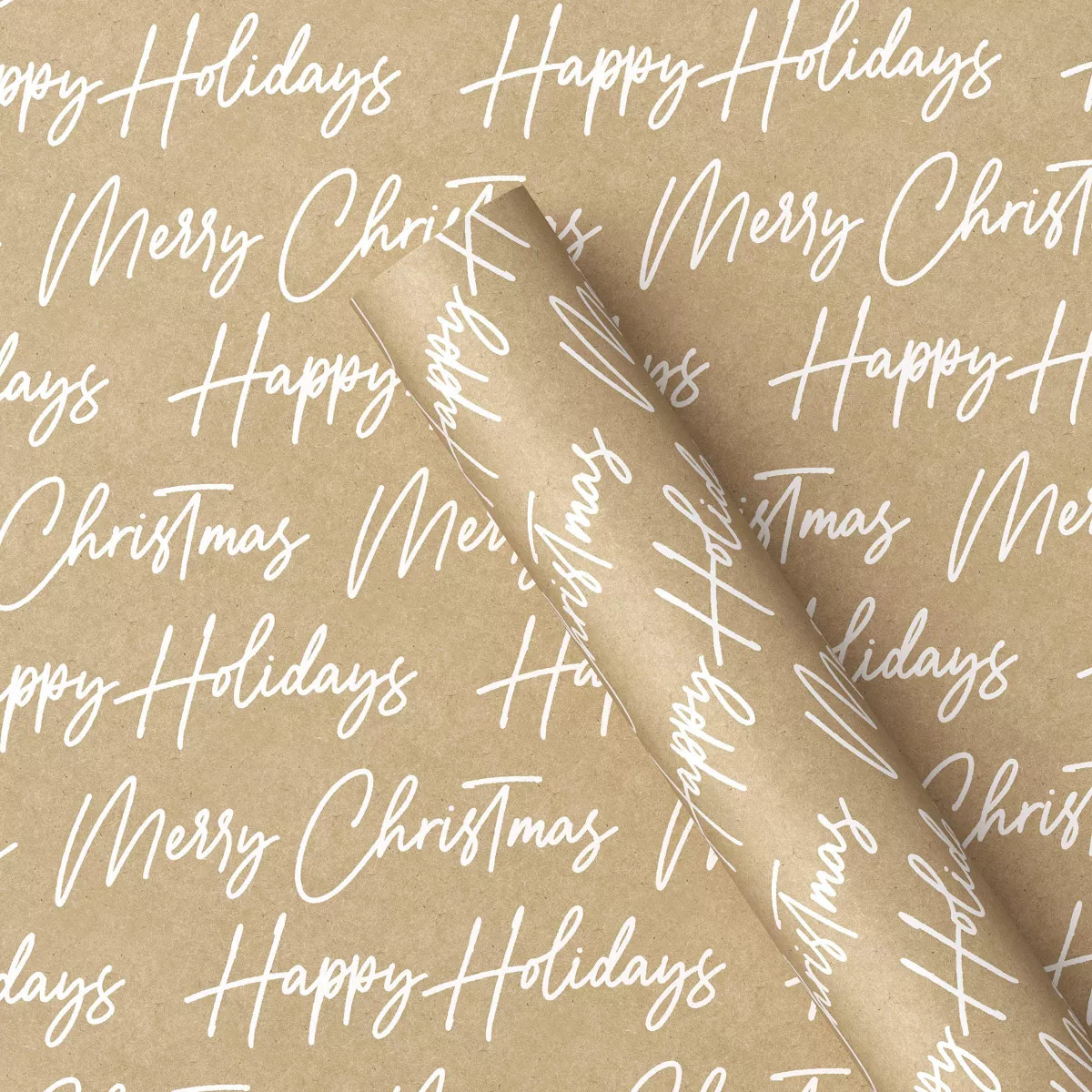 50 sq ft 'Merry Christmas' Gift Wrap Brown - Wondershop™ | Target