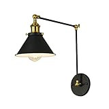 Industrial Loft Wall Lamp, Adjustable Iron Black Wall Sconces, Swing Arm Vintage Bedside Reading Wal | Amazon (US)