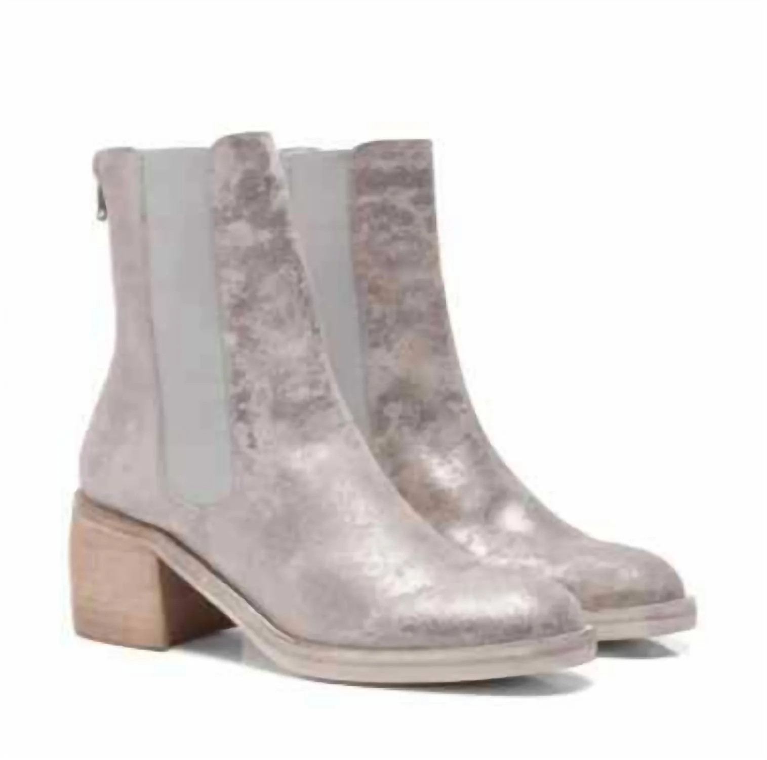 Women's Essential Chelsea Grey Leather Boots In Silver | Shop Simon