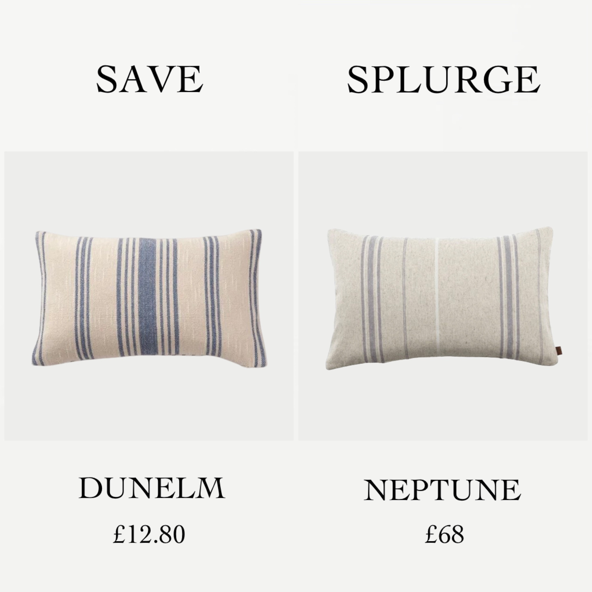 Simple Stripes ✨

I know these patterns are slightly different, but I think this Dunelm cushion is giving its high end counterpart a real run for its money, and is currently in the sale and down to £12.80! 

The organic look and blue/grey tones on these are gorgeous, and perfect to freshen up a room for the new year

The Neptune cushion is made from a blend of natural, unbleached linen and cotton, which is reflected in the price. The most beautiful cushion if you are able to splurge 🤍

#LTKhome #LTKsalealert #LTKstyletip