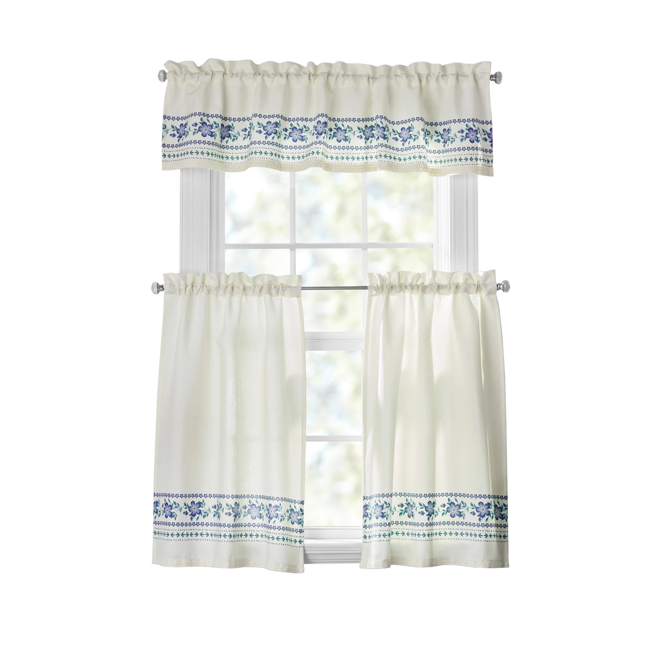 The Pioneer Woman Hattie Border 3-Piece Tiers and Valance Set | Walmart (US)
