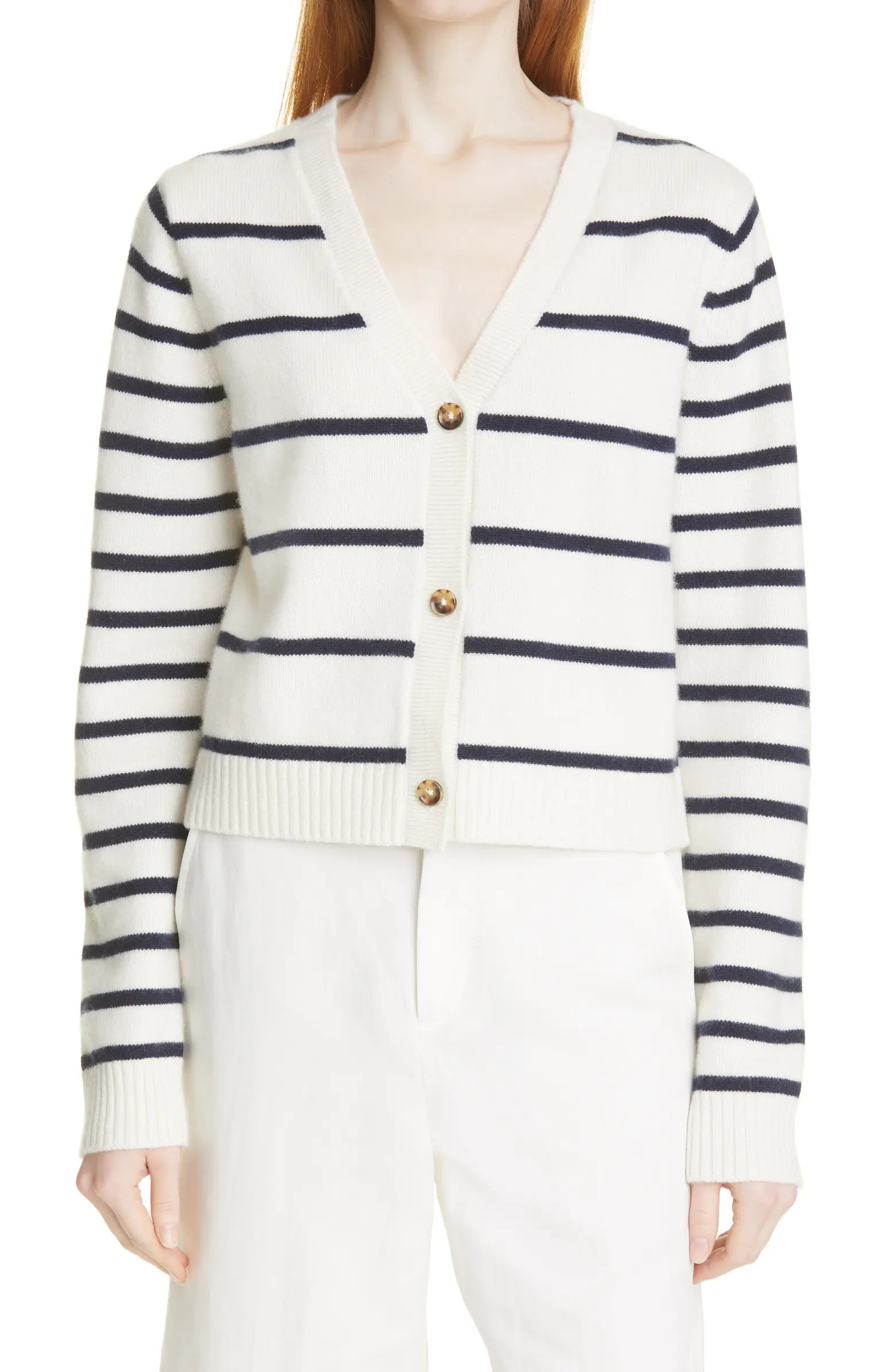 Stripe Cashmere Crop Cardigan | Nordstrom