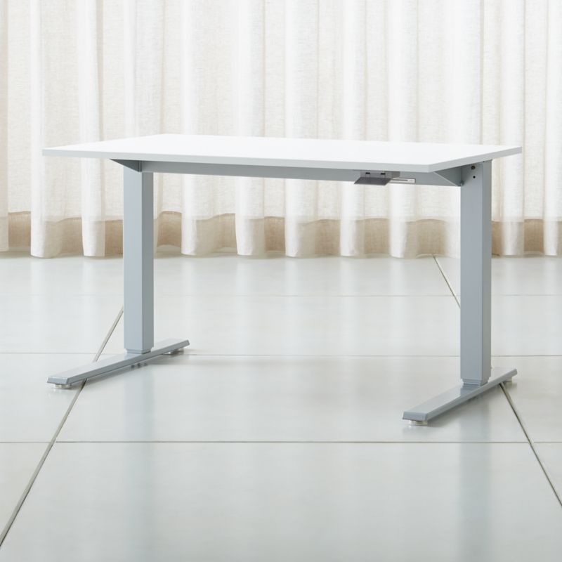 Humanscale Float Sit/Stand 48" White Desk | Crate and Barrel | Crate & Barrel