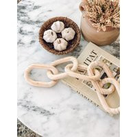 Wooden Chain Link | White-Washed, Natural, Matte Black Neutral Home Wood Decorative Accent | Etsy (US)