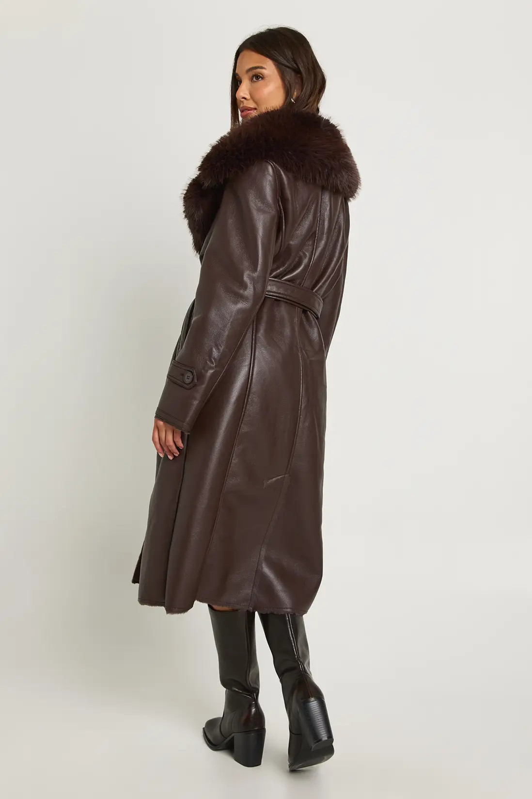 Faux Fur Collar Trench Coat | Boohoo.com (UK & IE)