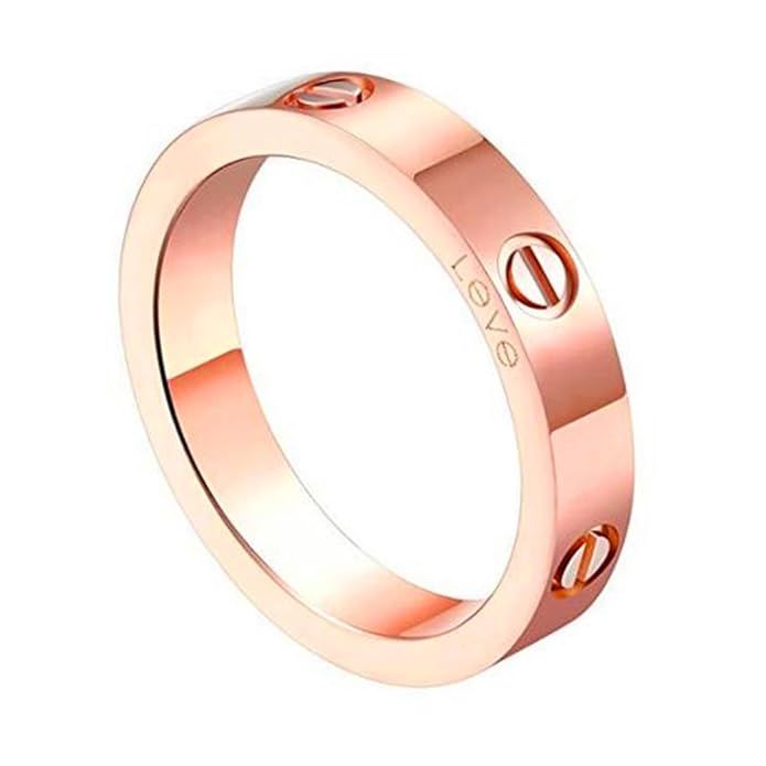 K.Klemm 4mm Love Rings for Women with Screw Design Best Gifts for Love Rosegold | Amazon (US)