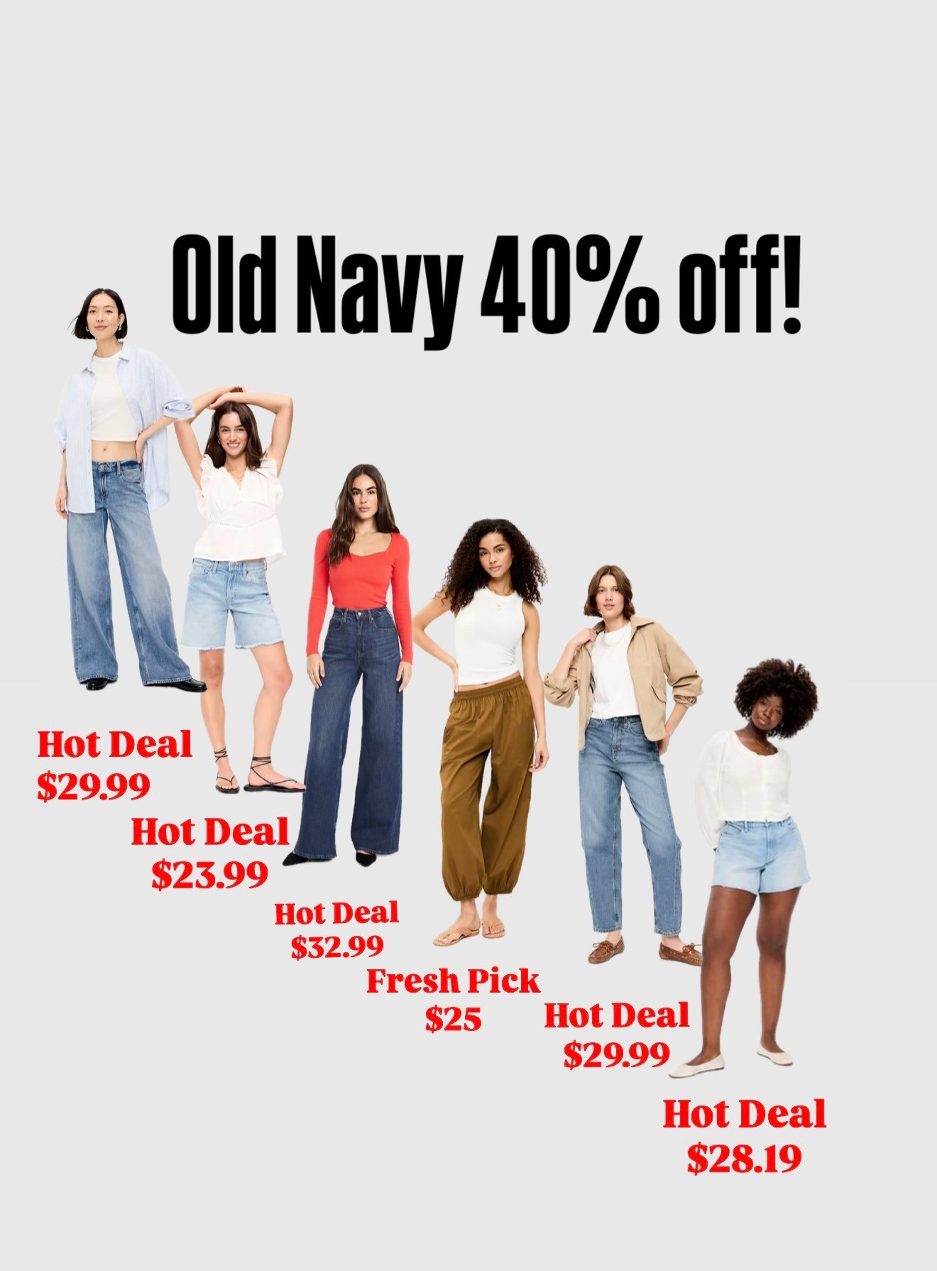 Cute spring jeans, shorts and pants on sale at Old Navy 

#LTKOver40