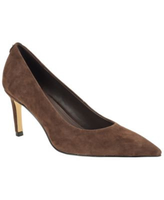 Calvin Klein Women's Bazey Sculpted Stiletto Dress Pumps - Dark Red Suede | Macy's