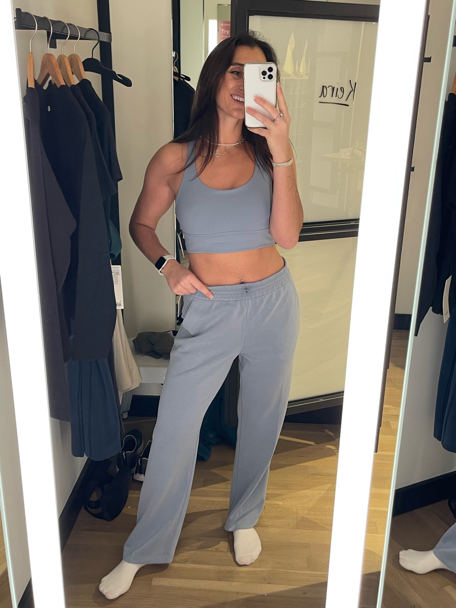 Lululemon chambray set with softstreme pants and energy bra 

#LTKFind