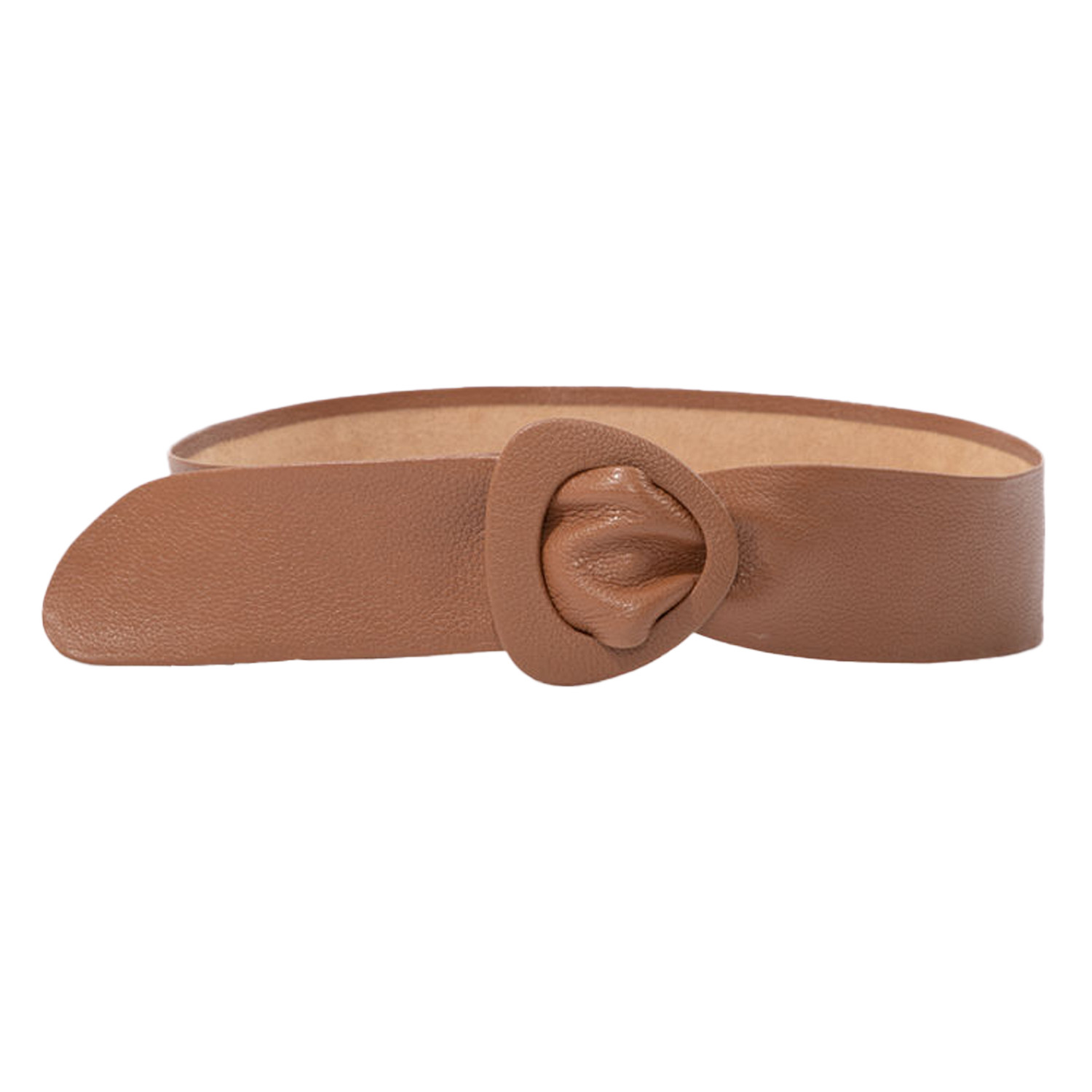 Wide Triangle Buckle Belt - Brown | Wolf & Badger (US)