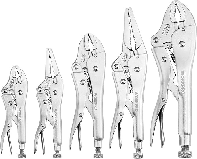 WORKPRO 5-Piece Locking Pliers Set, Pliers Tool Set, Vice Grips with Chrome-vanadium Steel, 5/7/1... | Amazon (US)