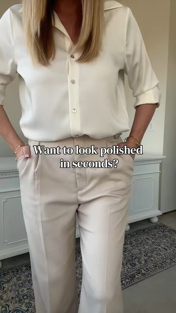 A simple formula that always works: structure + softness.
These tailored trousers create the foundation, while a soft blouse and light blazer keep the look elevated but wearable.
Everything is neutral, versatile, and easy to repeat — this is how you build outfits that actually work together.
Linked pieces are similar to recreate this exact look 🤍

#LTKgrwm #LTKWorkwear #LTKOver40