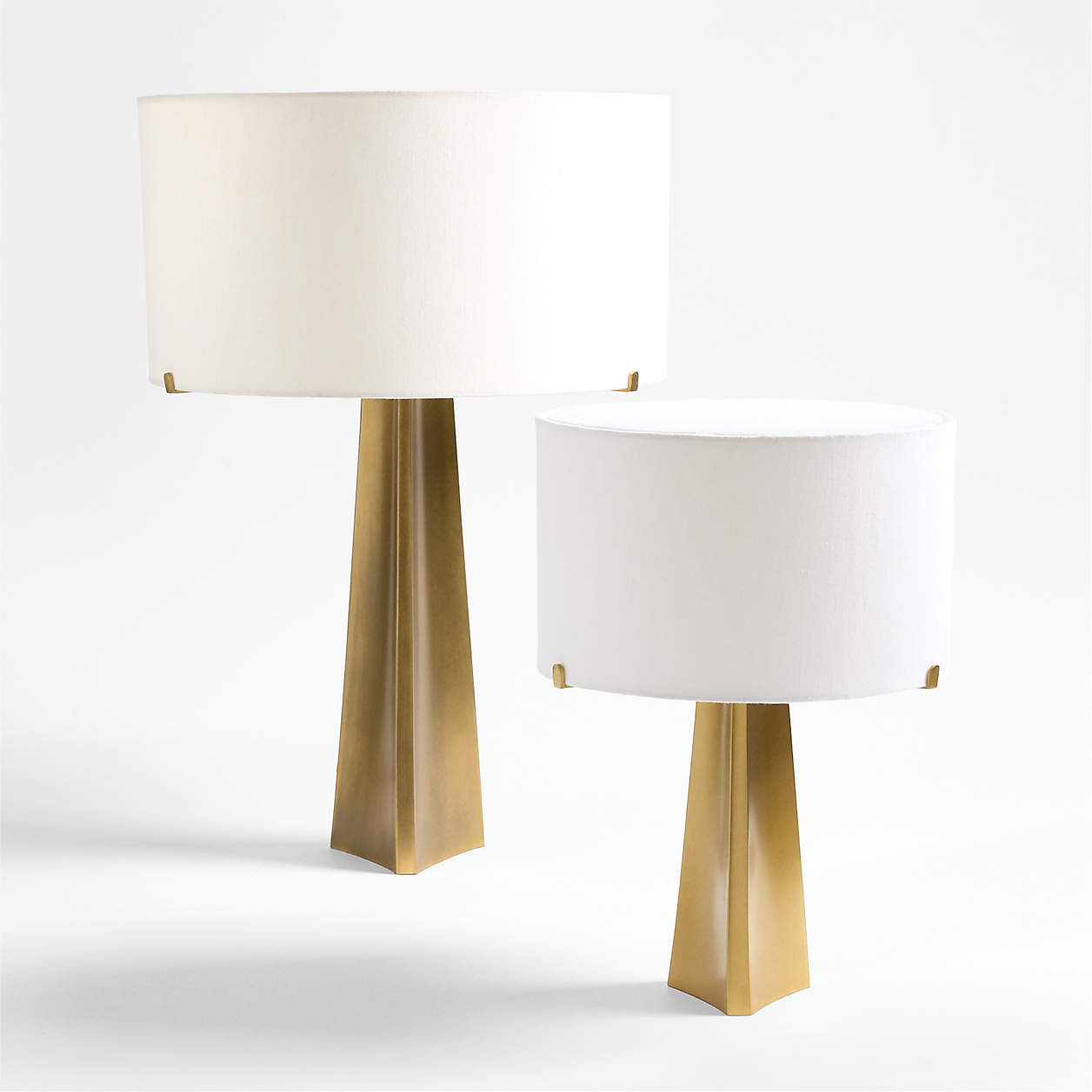 Isla Brass Triangle Table Lamp 24" + Reviews | Crate & Barrel | Crate & Barrel