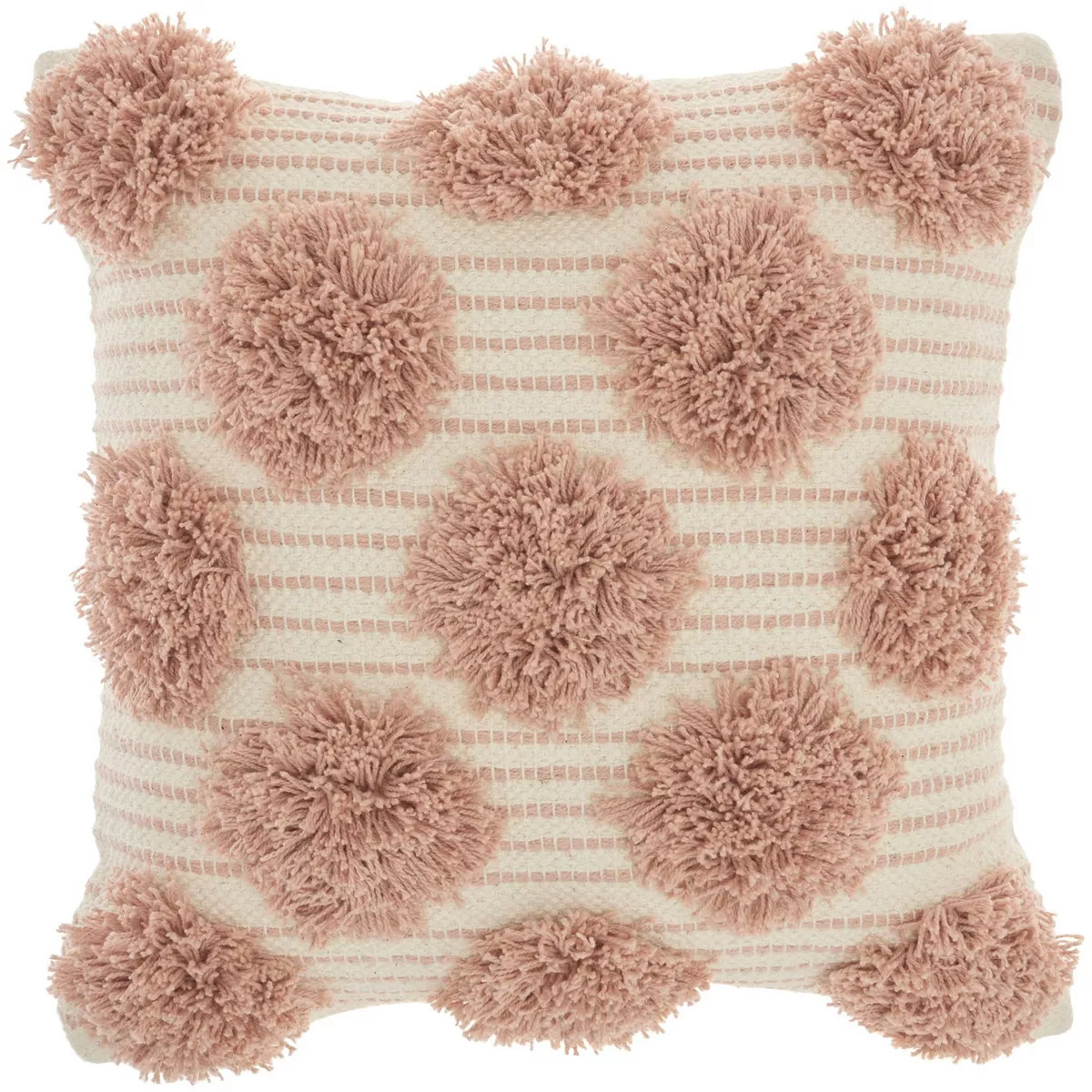 18"x18" Life Styles Tufted Pom Poms Square Throw Pillow Blush - Mina Victory | Target