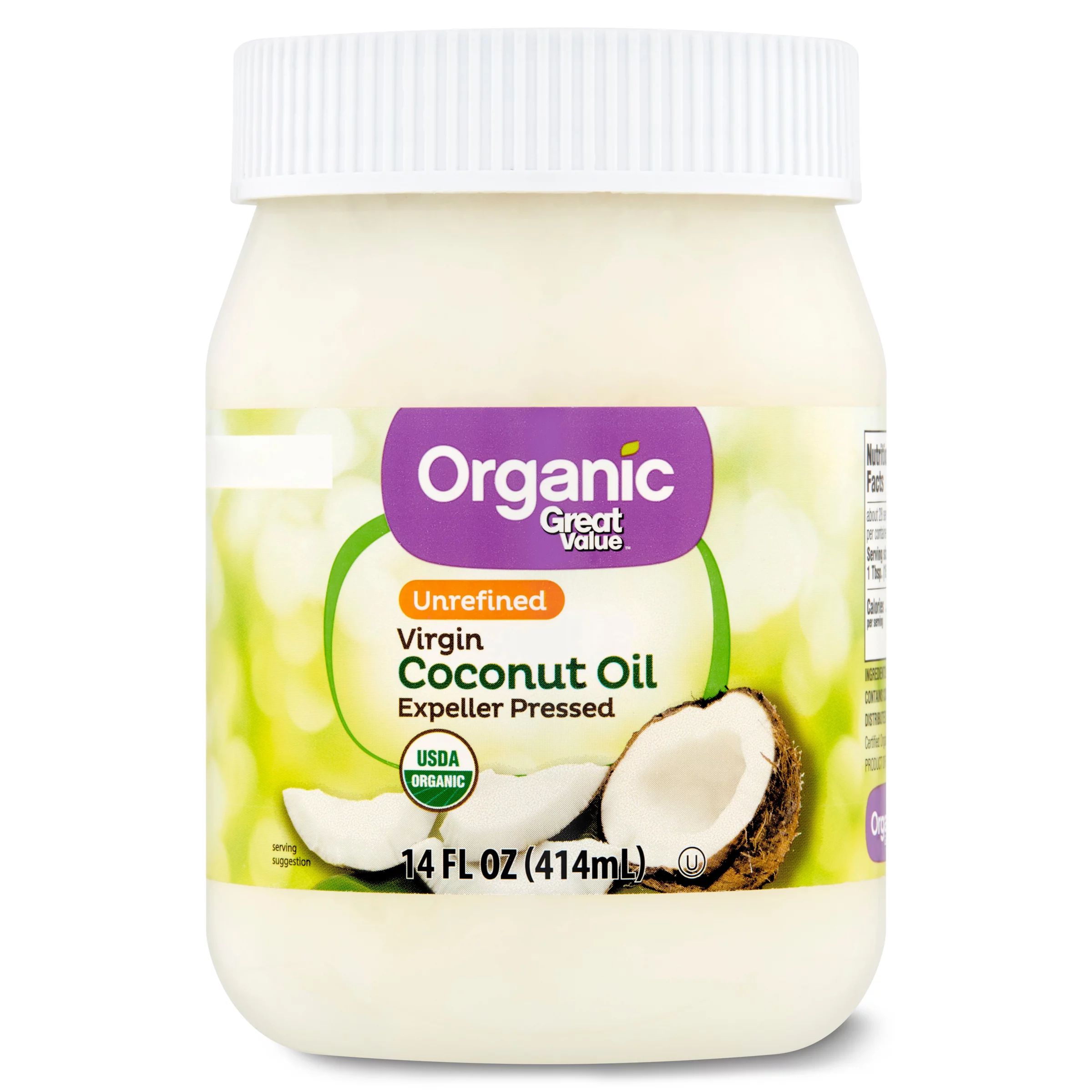 Great Value Organic Unrefined Virgin Coconut Oil, 14 fl oz | Walmart (US)