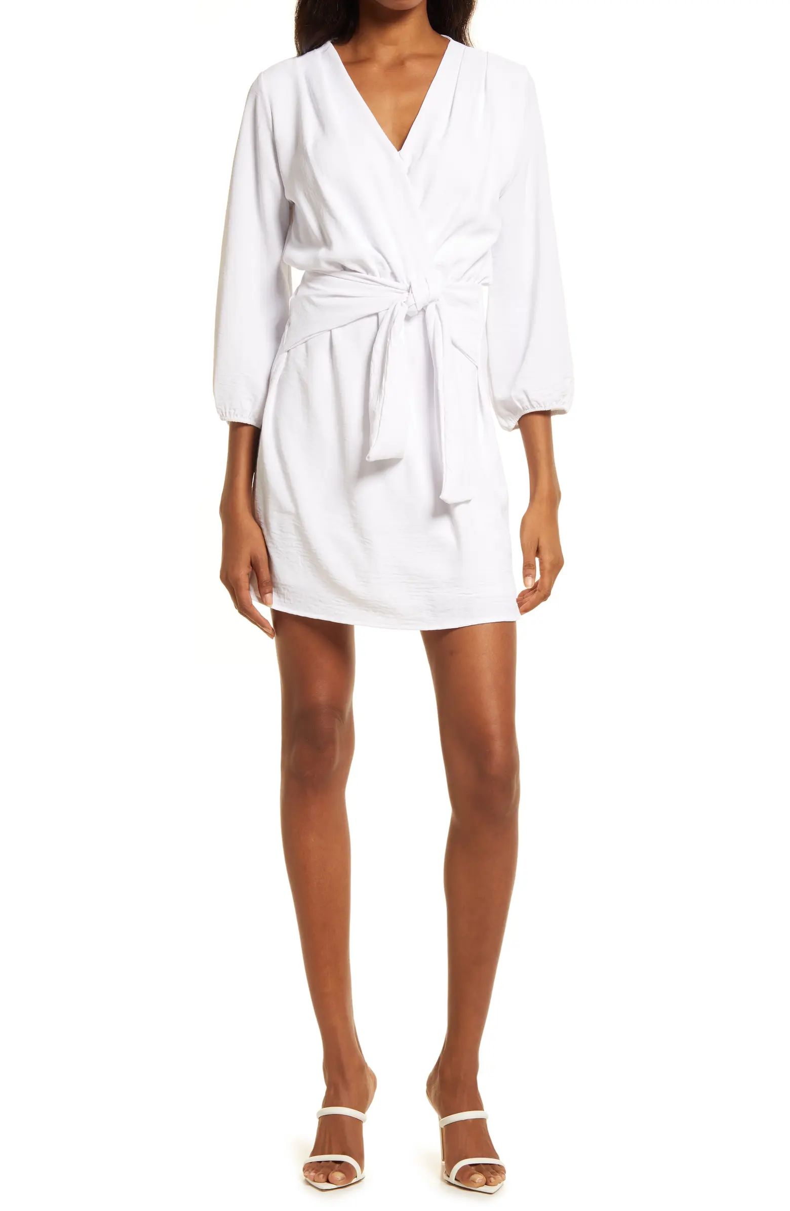 Fraiche by J Long Sleeve Tie Front Dress | Nordstrom | Nordstrom