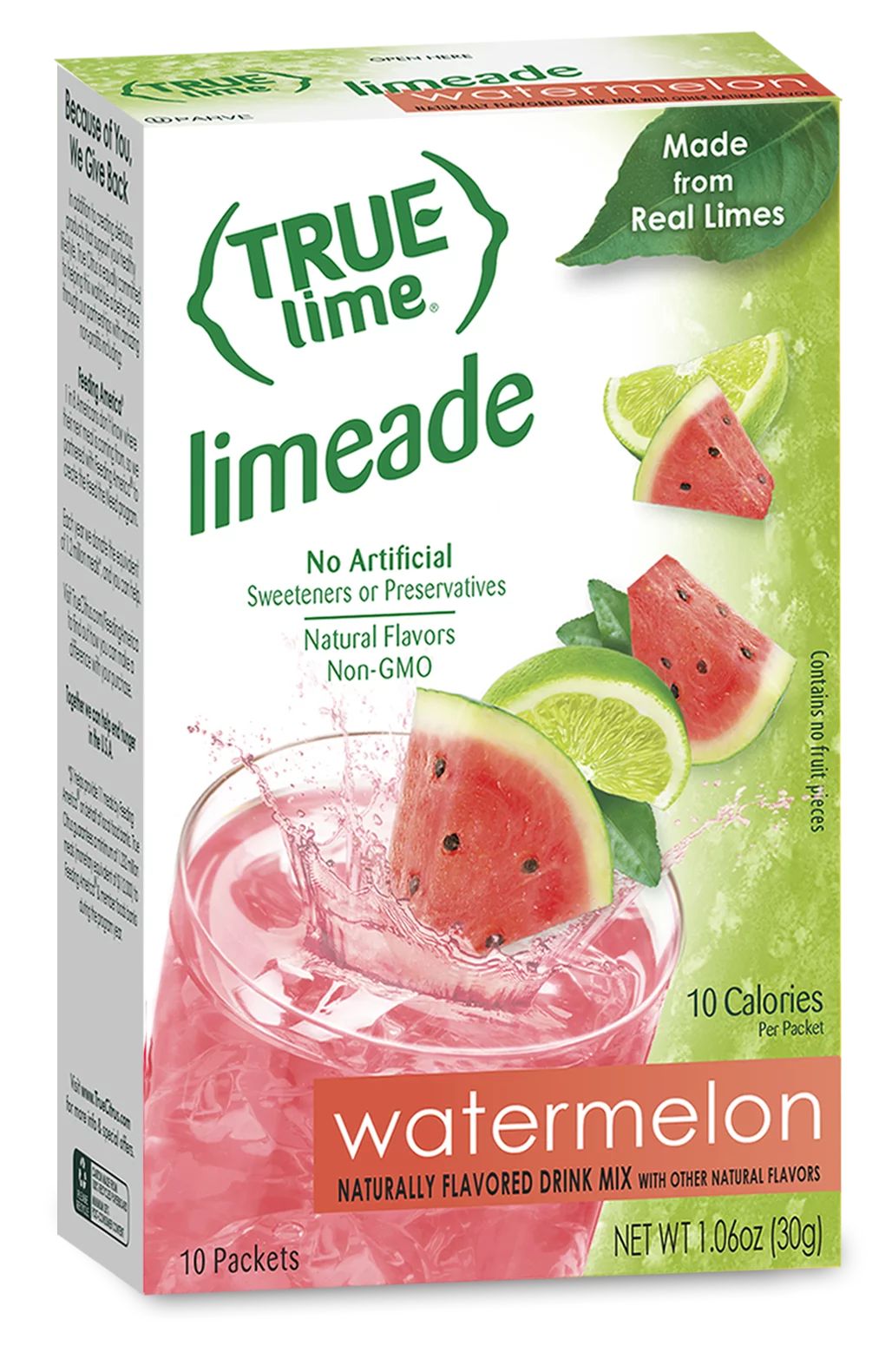 (10 Packets) True Lime Watermelon Limeade Stevia Sweetened, On-The-Go, Caffeine Free Powdered Dri... | Walmart (US)