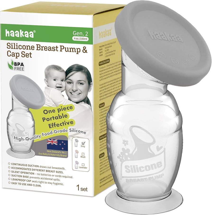 Haakaa Manual Breast Pump with Base 4 Fl Oz/100ml+Lid | Amazon (US)