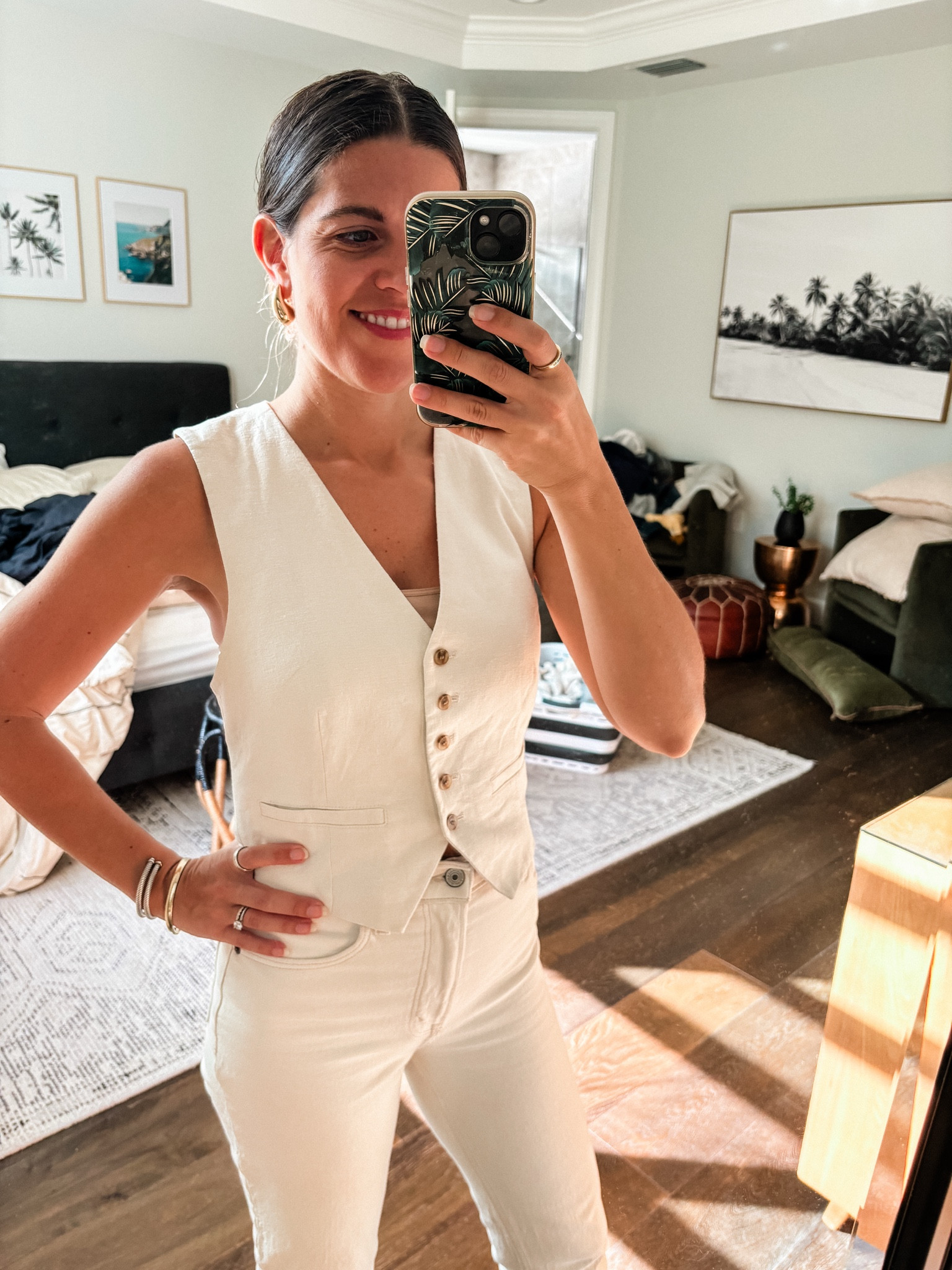 What I wear for photo shoots on the beach. You will always find me in white or cream so that I act as a natural reflector for my clients. 

These items are from my summer capsule and they work great into winter in Florida. 

Linen vest / nordstrom style / Abercrombie / a&f / white jeans / ecru jeans / vacation outfits / photographer style / capsule wardrobe 

#LTKStyleTip #LTKFindsUnder100