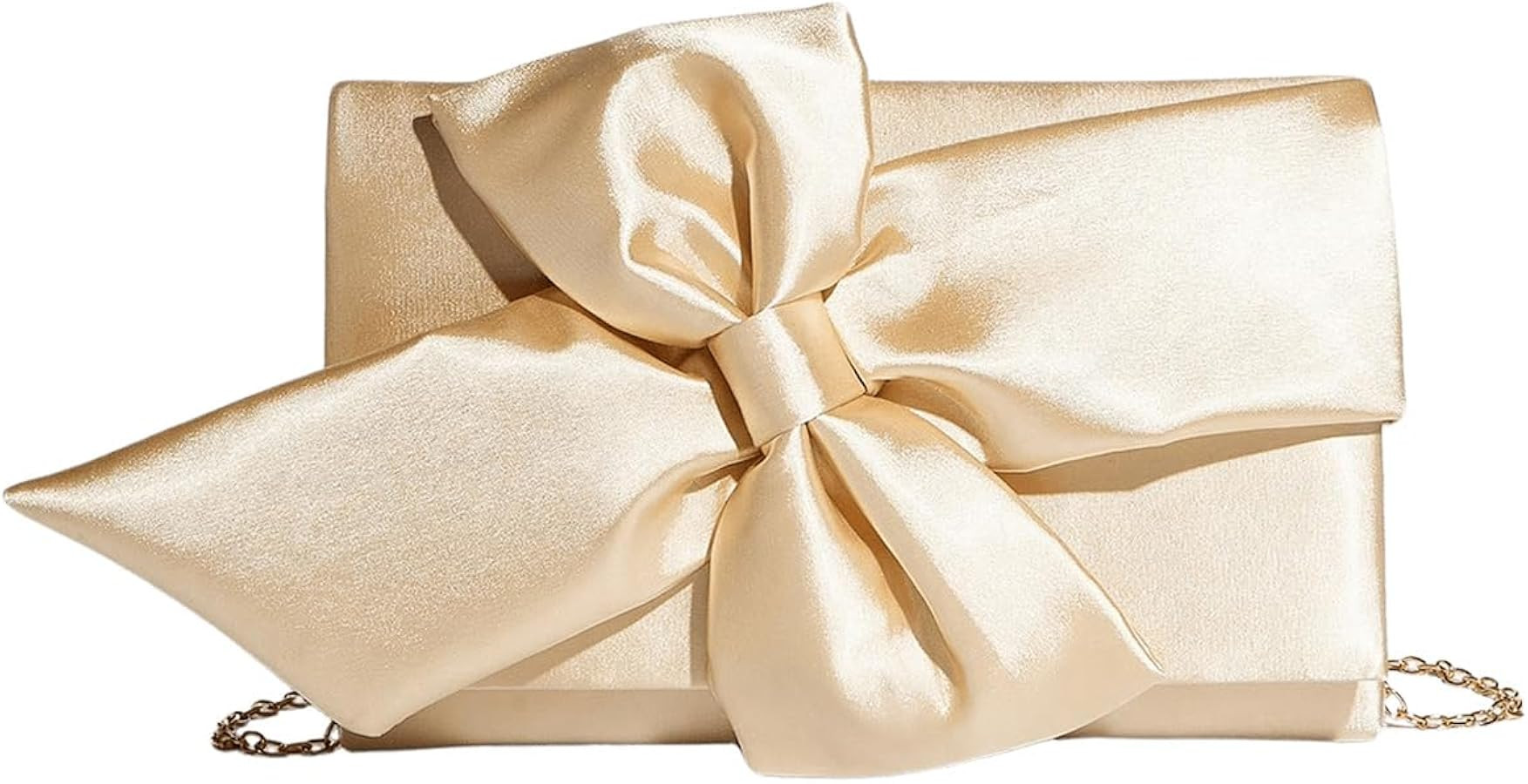 Verdusa Women's Satin Evening Bags Bow Clutch Handbags with Chain Strap | Amazon (US)
