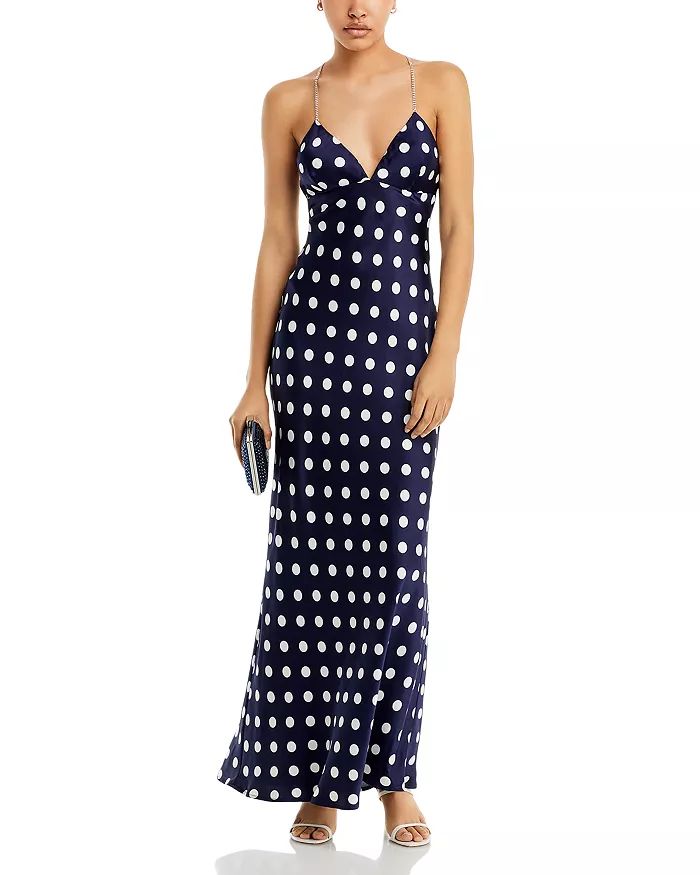 Rhinestone Strap Satin Maxi Dress - 100% Exclusive | Bloomingdale's (US)