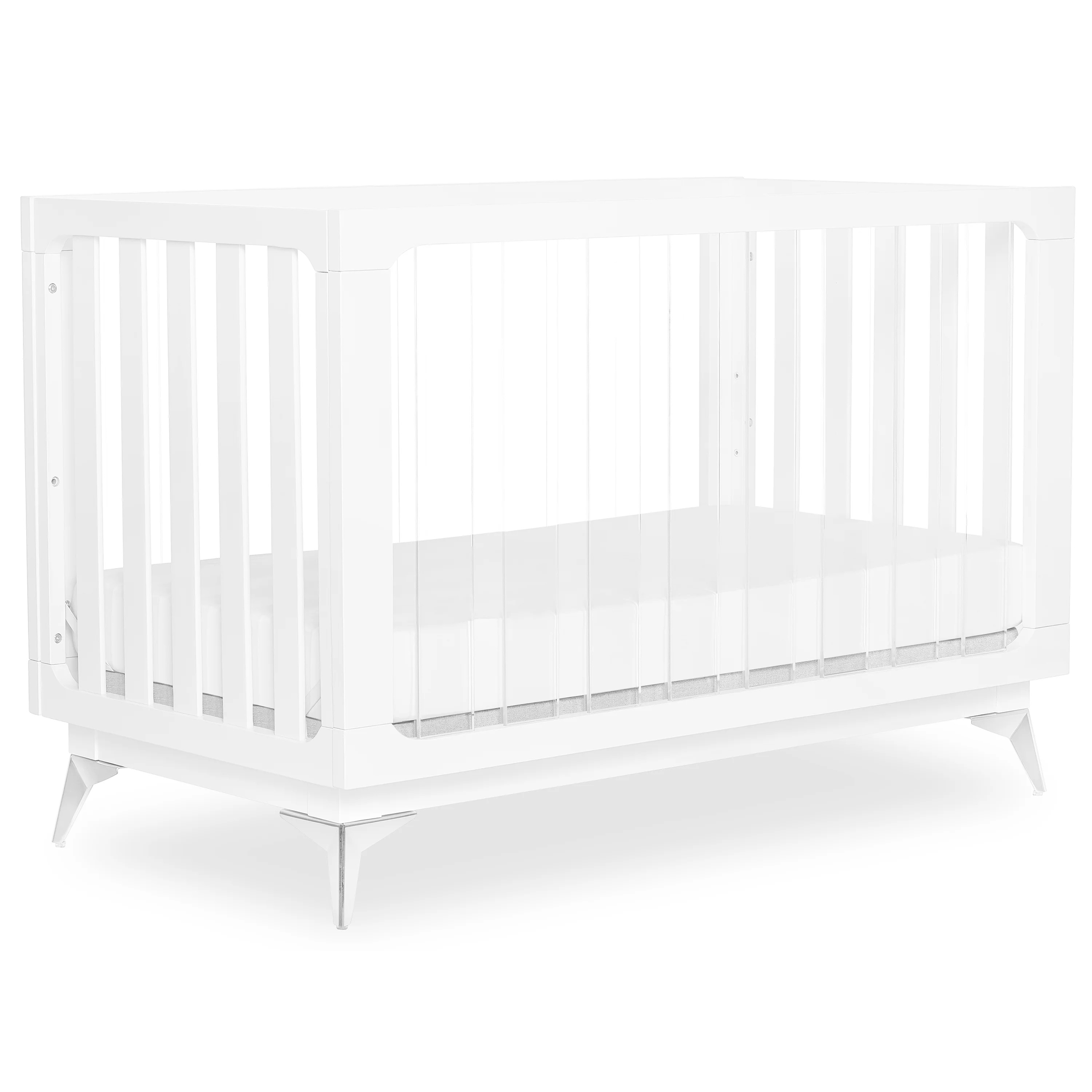 Evolur Acrylic Millennium 4 in 1 Convertible Crib In White | Walmart (US)