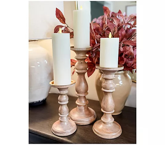 Simply Stunning S/3 Flameless Pillar Candles with Remote by Janine Graff - QVC.com | QVC