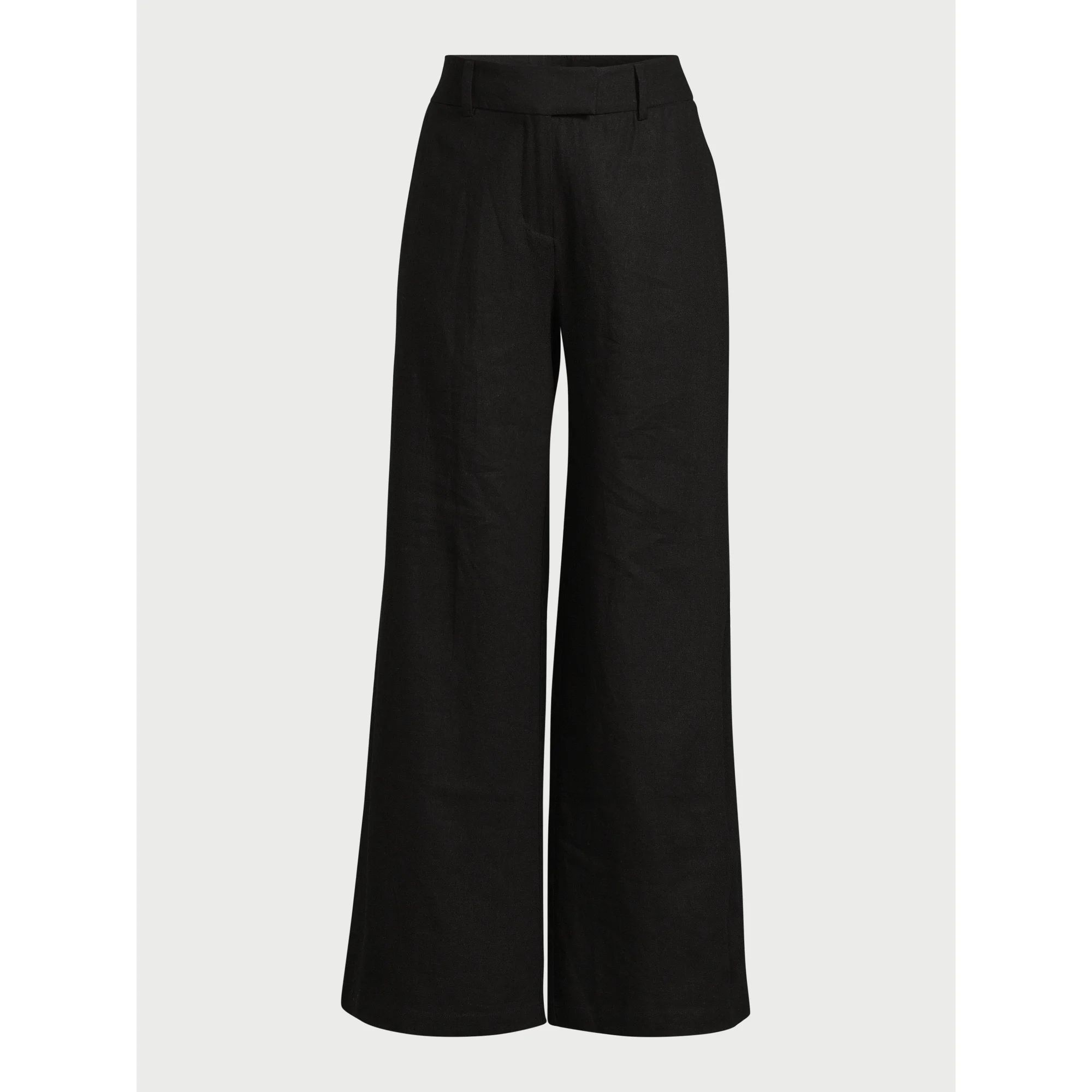 Scoop Women's Tailored Linen Blend Pants with Wide Leg, Sizes 0-18, 31.5’’ Inseam | Walmart (US)