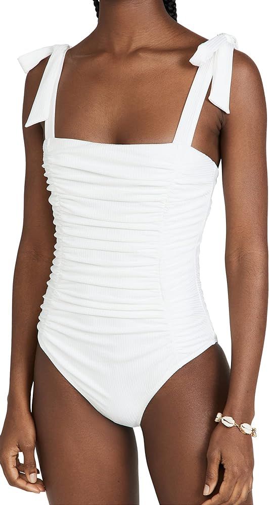 MINKPINK Women's Constance Ruched One Piece Swimsuit, White, XS at Amazon Women’s Clothing stor... | Amazon (US)