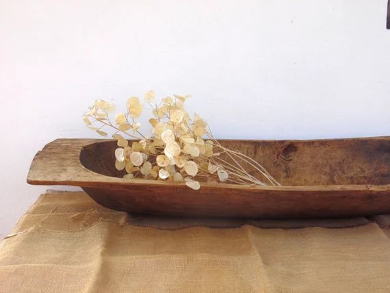 43,25" long - Antique Primitive Wooden Dough Bowl - Antique Long Natural Wood Dough Bowl - Countr... | Etsy (US)