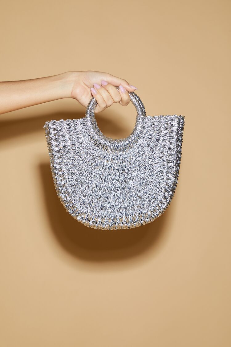 Metallic Basketwoven Straw Tote Bag | Forever 21