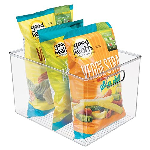 mDesign Plastic Wide Food Storage Organization Container Bin w/Handles - for Kitchen, Pantry, Cabine | Amazon (US)