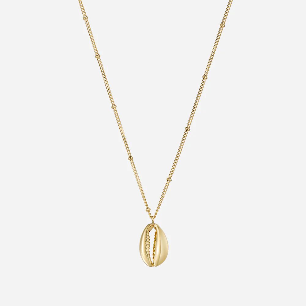 Gold Dipped Puka Shell Pendant Necklace | Victoria Emerson