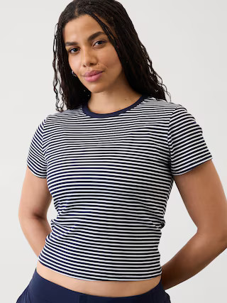 Signature Rib Crop Tee | Athleta