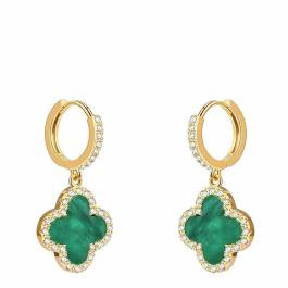 18K Gold Green Drop Embelisshed Earrings | BrandAlley