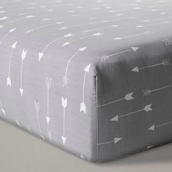 Fitted Crib Sheet Arrows - Cloud Island™ Gray | Target