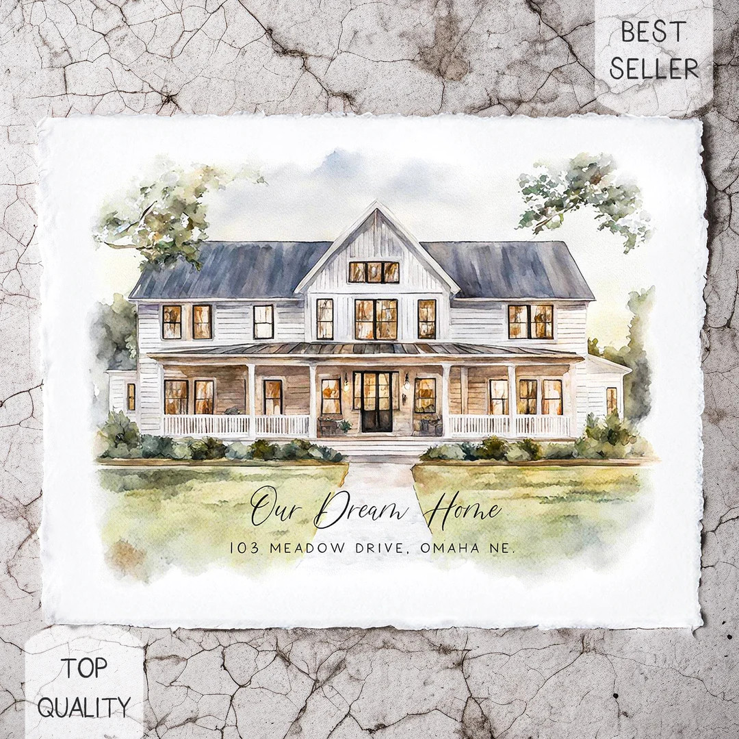 House Portrait House Painting Housewarming Gift Realtor - Etsy | Etsy (US)