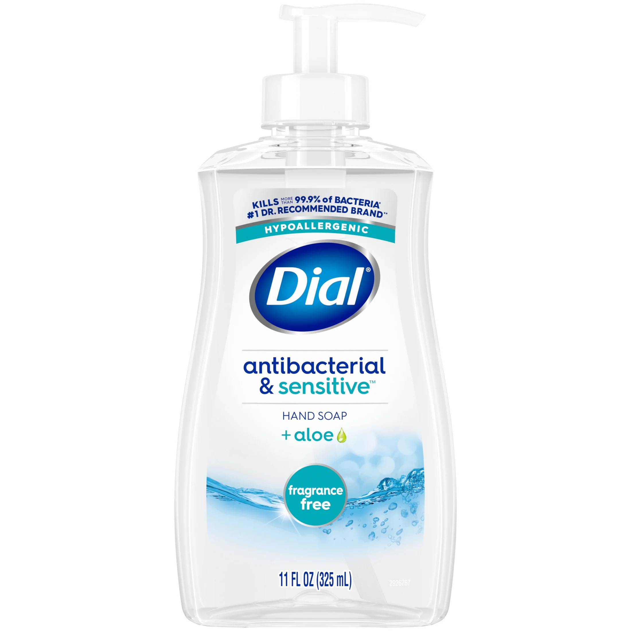 Dial Liquid Hand Soap, Antibacterial & Sensitive, Fragrance Free, 11 fl oz | Walmart (US)
