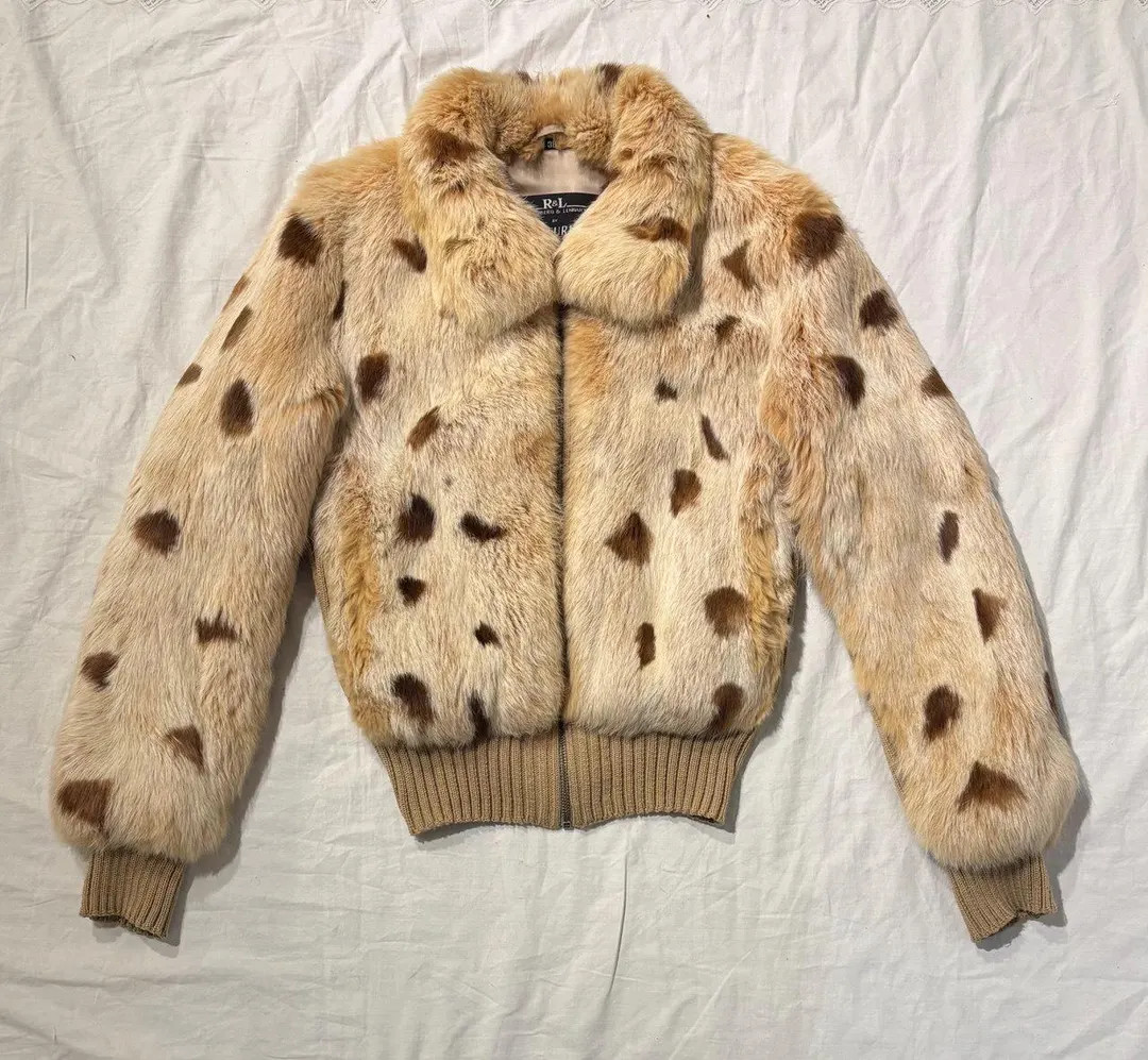 Vintage Real Fur Cropped Bomber Jacket - Etsy | Etsy (US)