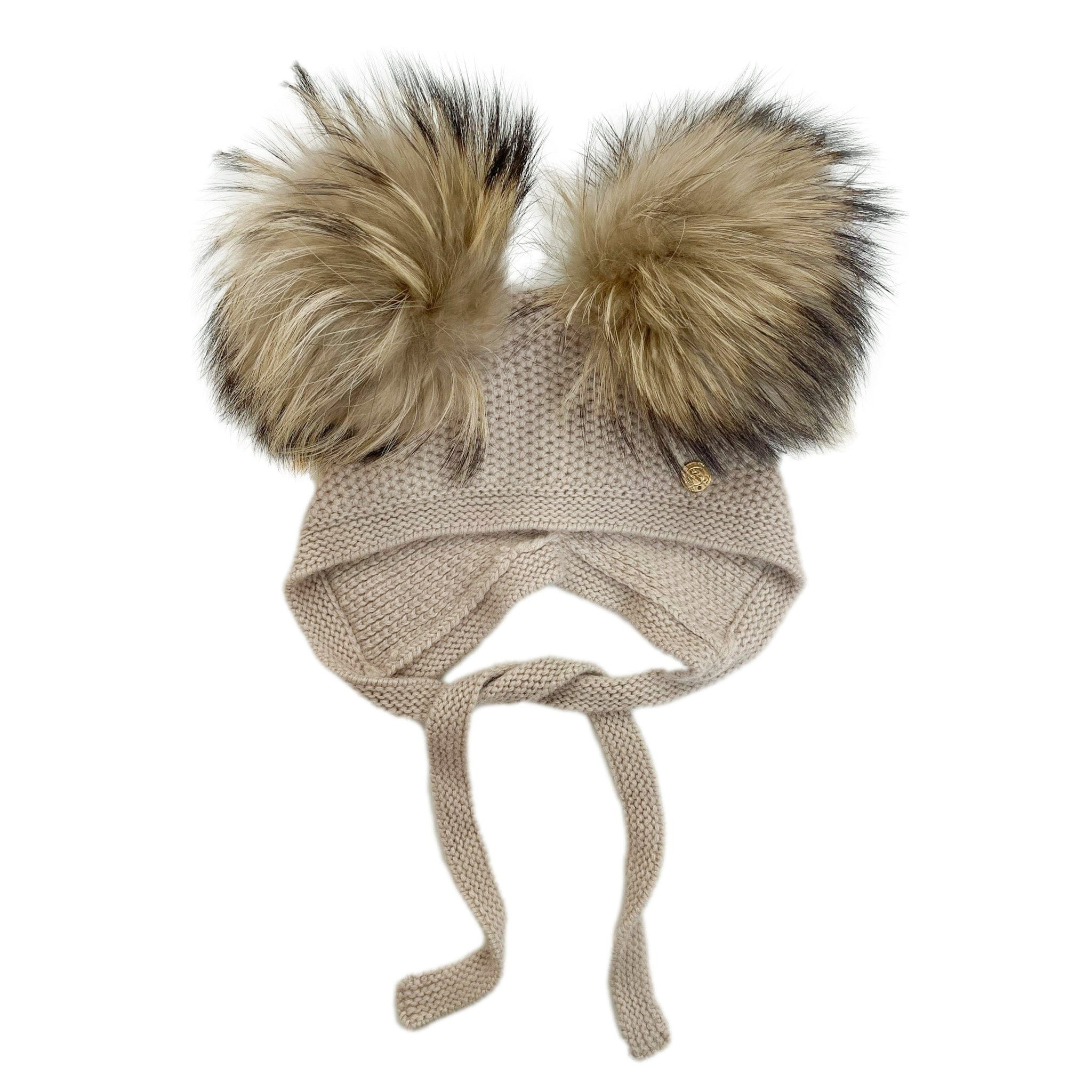 Honeycomb Beige Cashmere Bonnet | petite maison kids