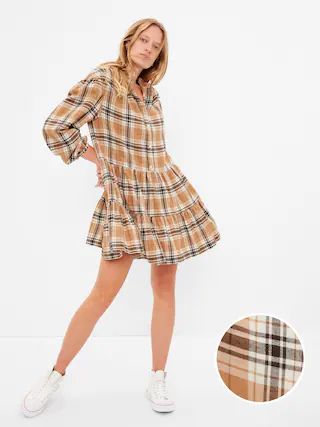 Plaid Tiered Mini Dress | Gap (US)